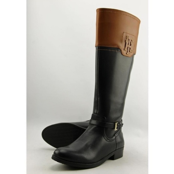 tommy hilfiger riding boots black